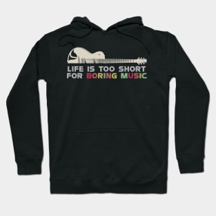 Life's Too Short for Boring Music, Line Art of Guitar Hoodie